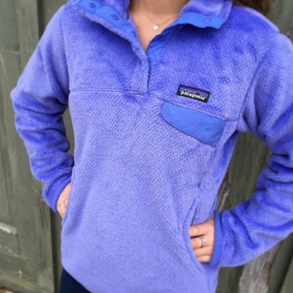 Patagonia Jackets & Blazers - purple patigonia synchilla snap women’s sweatshirt/jacket size XL